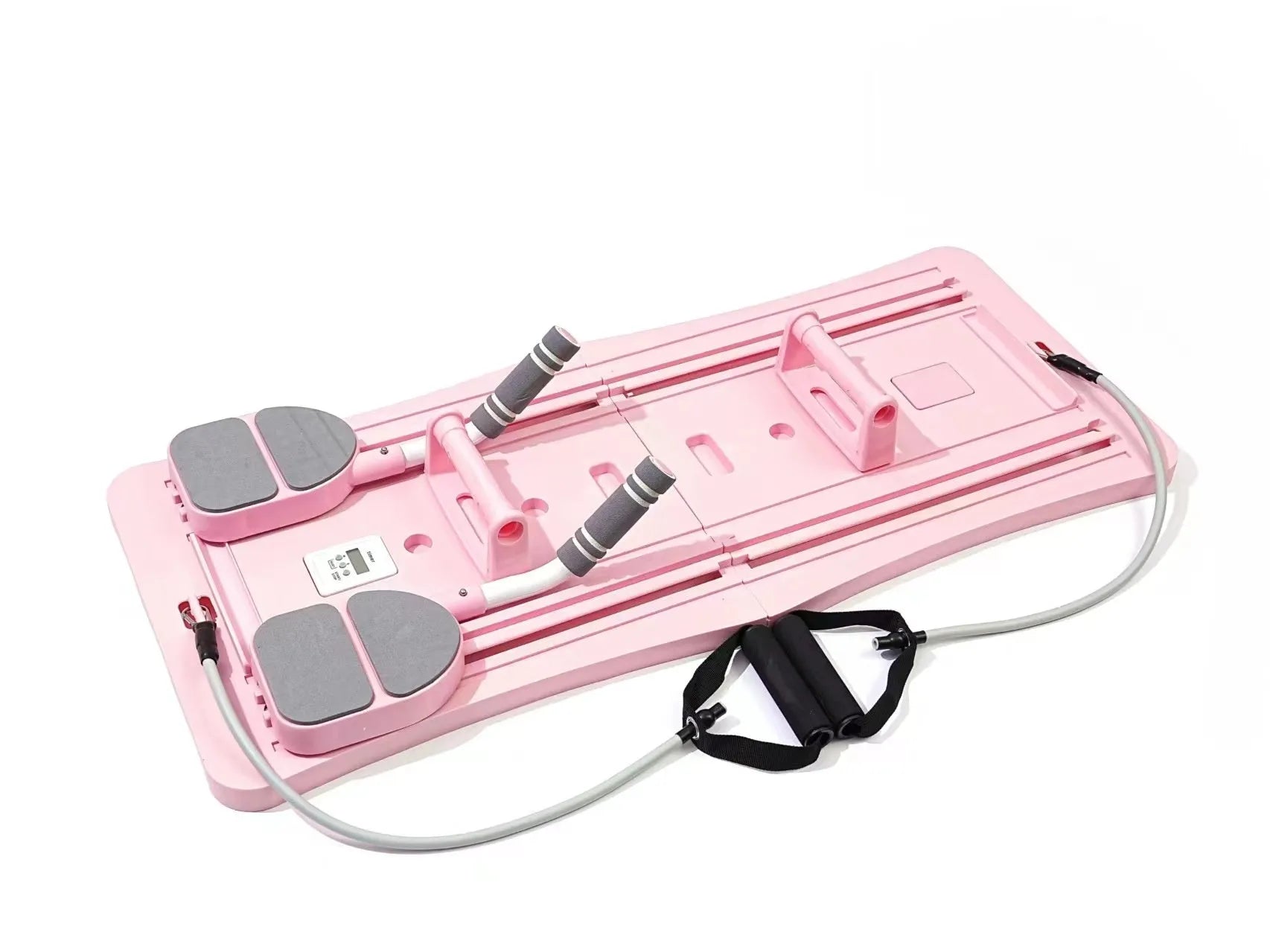 Foldable purple fitness training board for abdominal exercises on floor