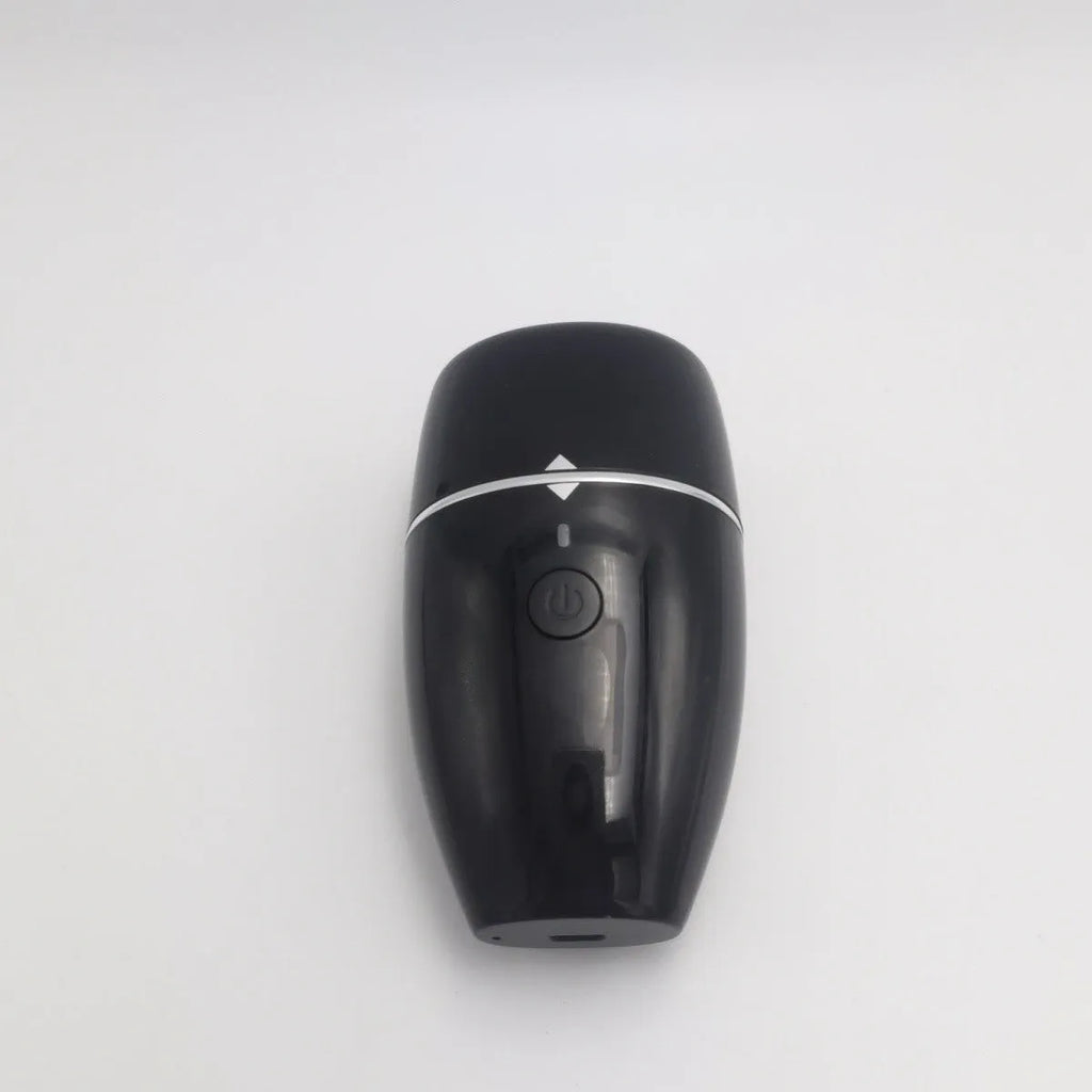 Black and white electric silicone lip plumper device with 3-speed adjustment and USB charging cable