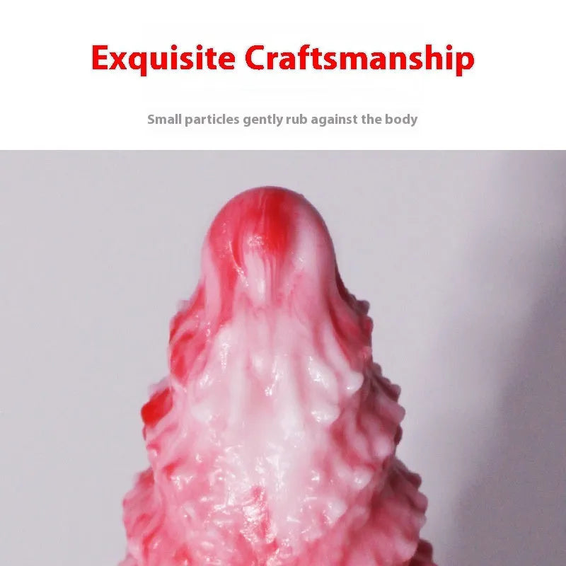 Pink platinum silicone women's masturbation device with shaped penis design, Berserker S and M size options