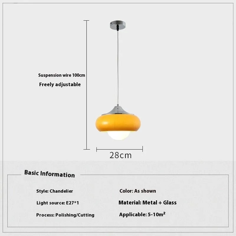 Milk white Bauhaus pendant light with three egg tart-shaped glass shades for bedroom or dining room