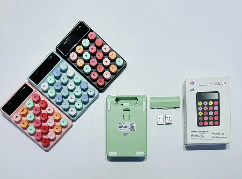 Macaron colour wireless keyboard with compact portable design for Mac and PC compatibility