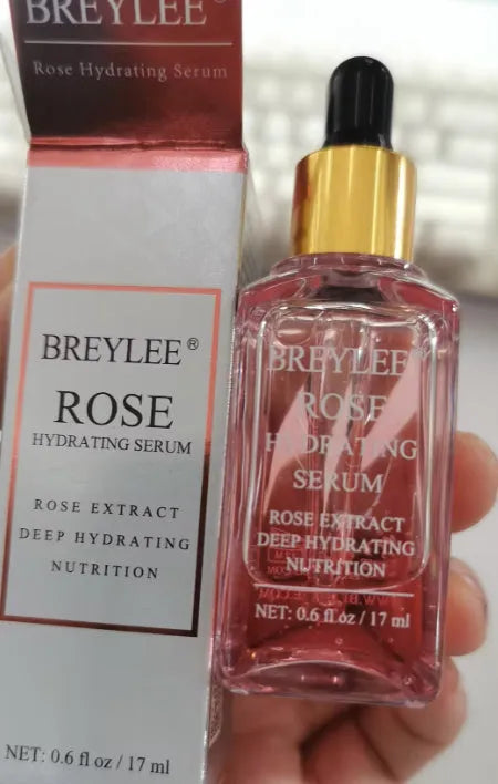 15ml hyaluronic acid face serum in a dropper bottle, blue, red and rose essence colour options