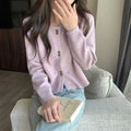 Women's acrylic cardigan coat in five colours with long sleeves and cardigan style