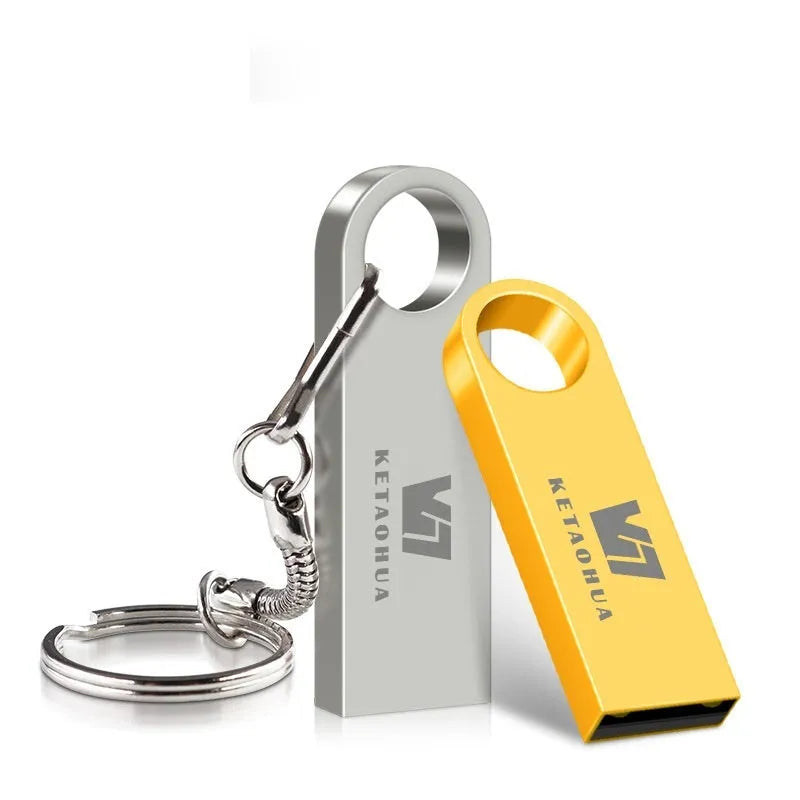 Silver metal car-shaped USB flash drive on a white background showing its compact size and design.