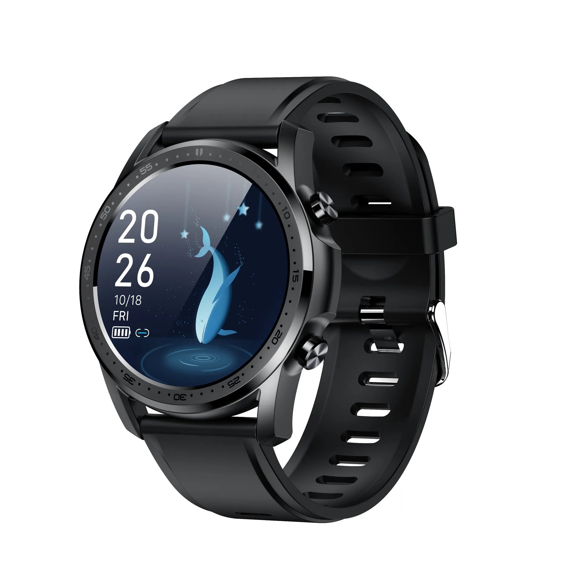 Youth2 black smart bracelet with body temperature monitoring on a wrist, showing 1.3-inch touch screen.