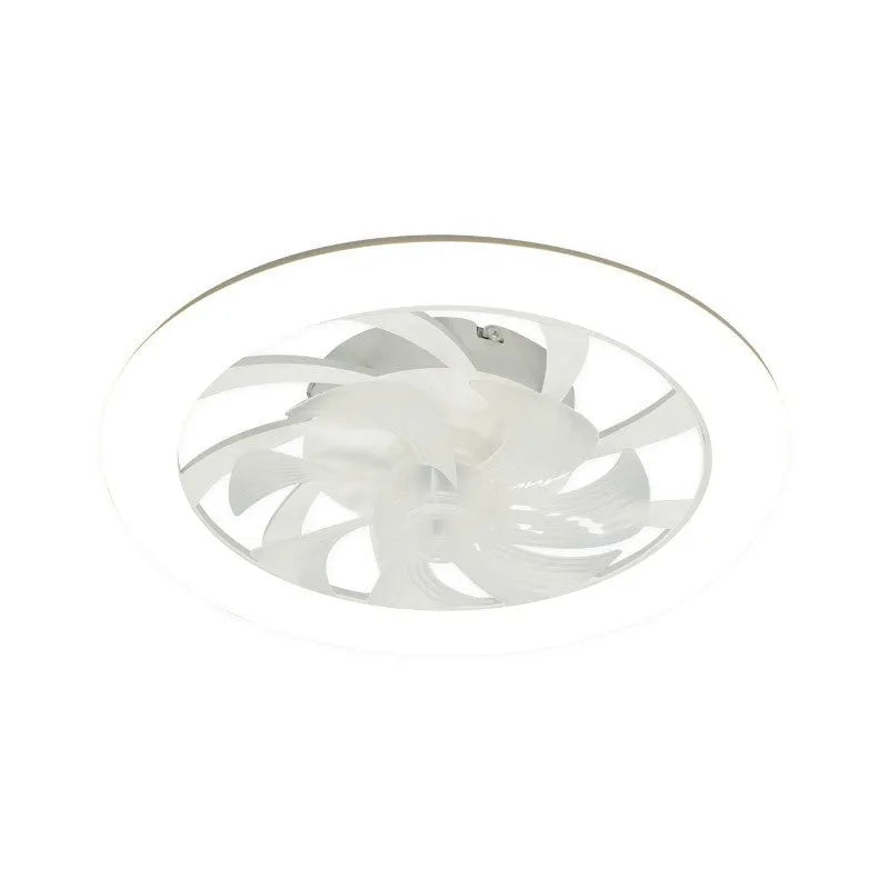 Minimalist ceiling fan lamp with plastic blades and remote control, 48cm diameter, modern style