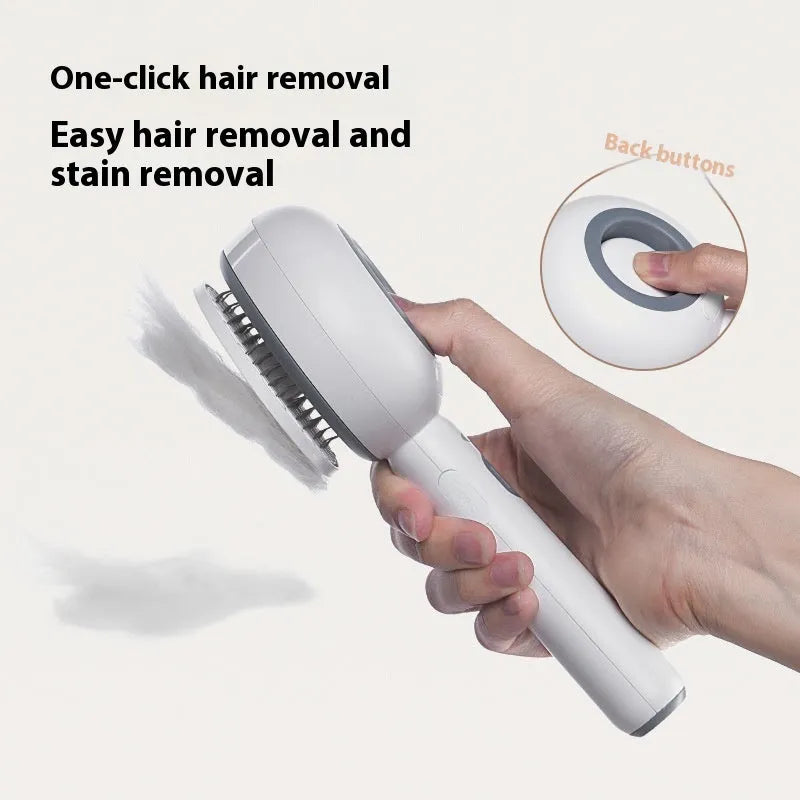 Lollipop pet spray comb for cat cleaning and massage in white with soft essence bottles