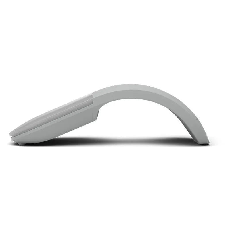 Folded Bluetooth wireless mouse showing compact 131.2mm length with touch-sensitive surface