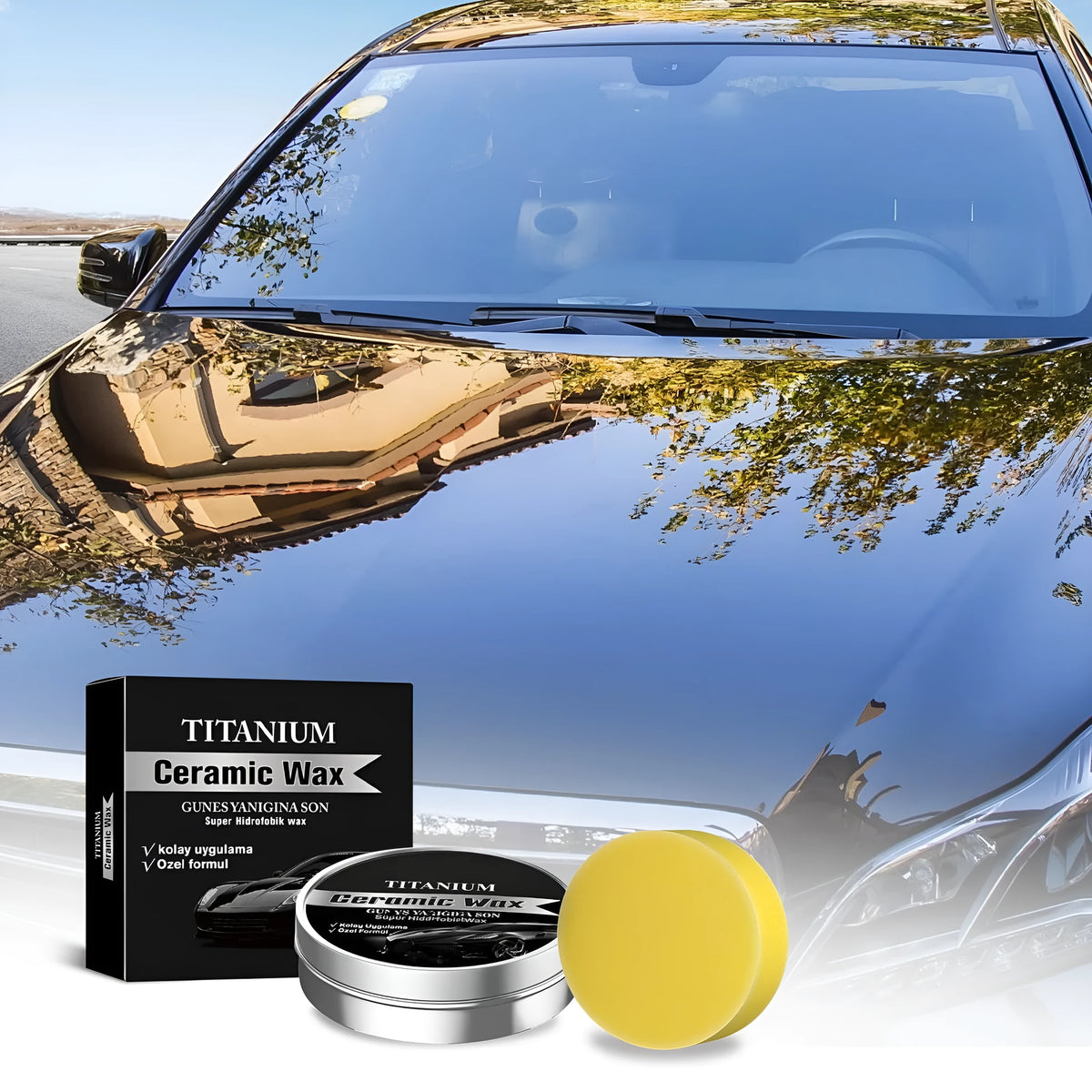 100g car protection wax paste with sponge applicator for automobile exterior paintwork
