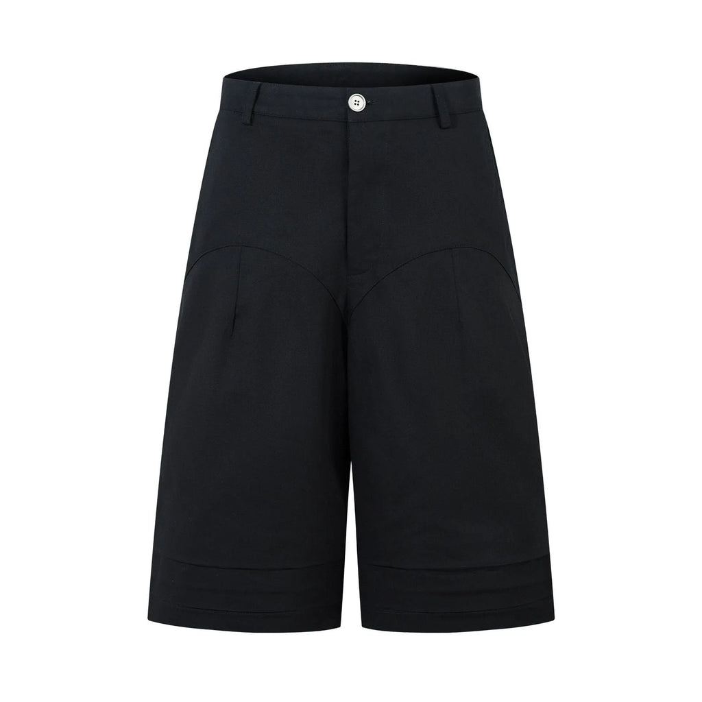Retro wide leg straight denim middle pants in black or green with loose fit and zipper fly