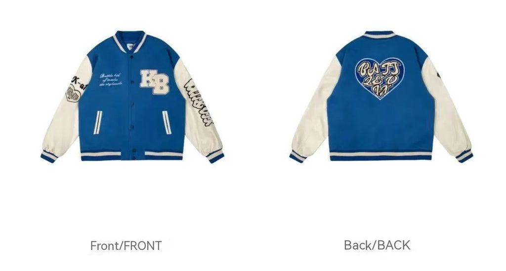 Men's loose denim baseball jacket with cotton lining, solid colour, side seam pockets, brown black or blue