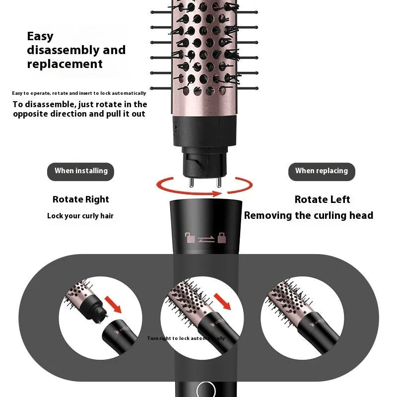 Automatic large wave hair curler in rose gold or black with three included headbands