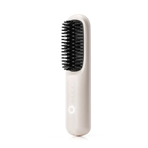 Wireless anion hair straightening comb in beige, black, pink or purple colours