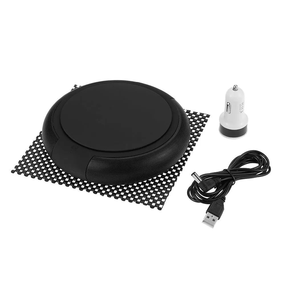 Portable car air purifier in black or white, ABS body, 155x42mm, USB powered, with negative ion function.