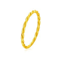 Gold plated brass women's ring in bracelet, twist, matte, and glossy styles showing UK size options.