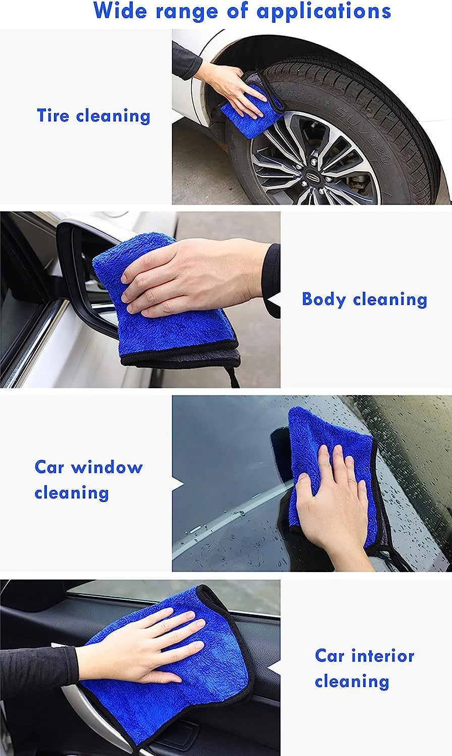 Car dust collector set with five microfiber dusting brushes and retractable handle for home and car use