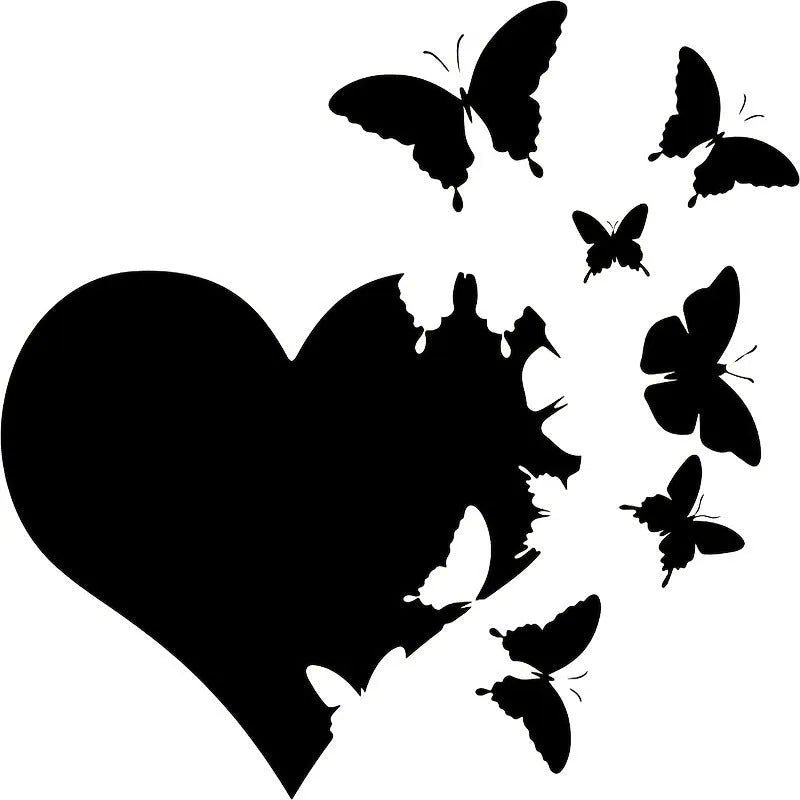 Love Butterfly Car Body Decoration Sticker in plastic 15x15cm with butterfly design and six colour options