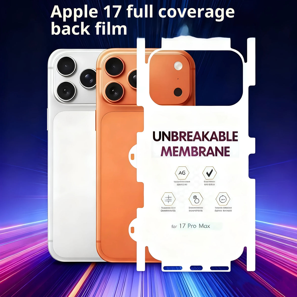 Frosted TPU protective back film for iPhone showing fit around camera module