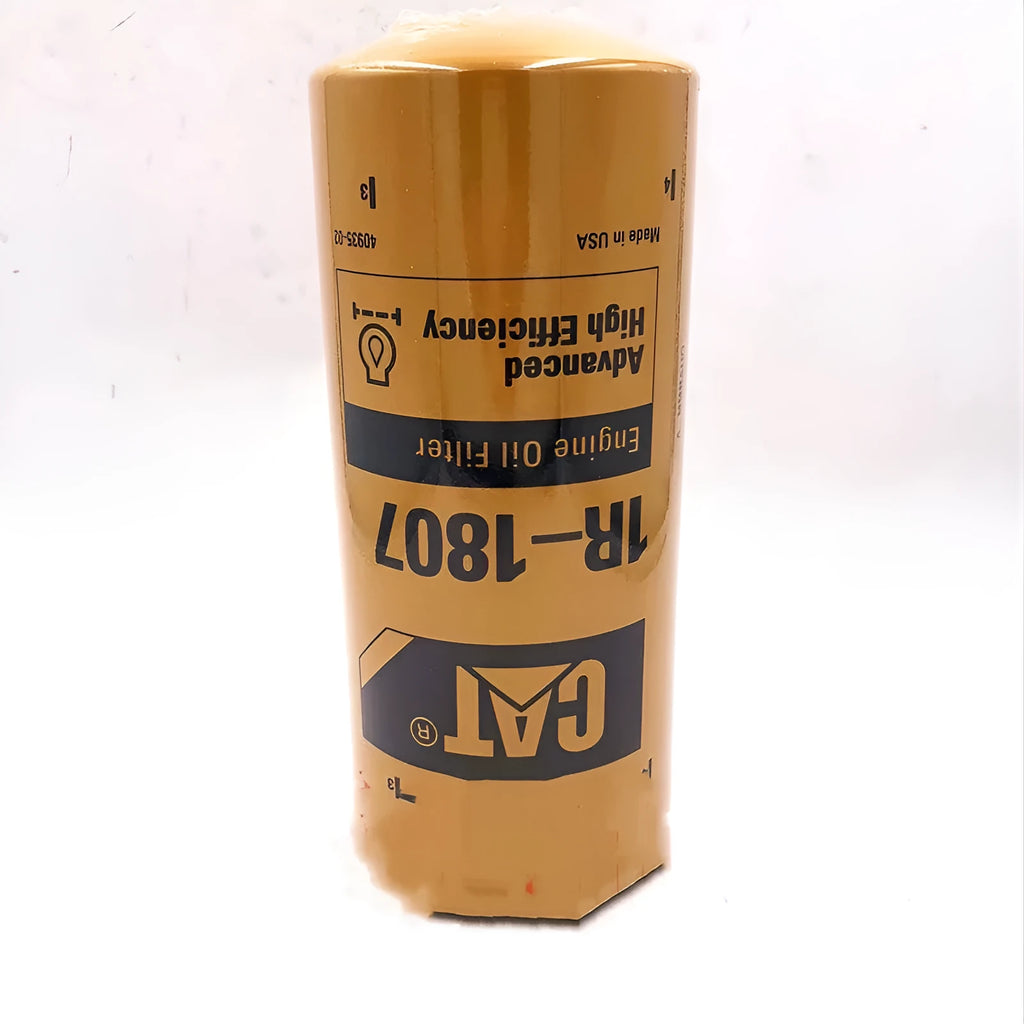 Yellow Caterpillar engine fuel water separator filter element, 262mm tall.