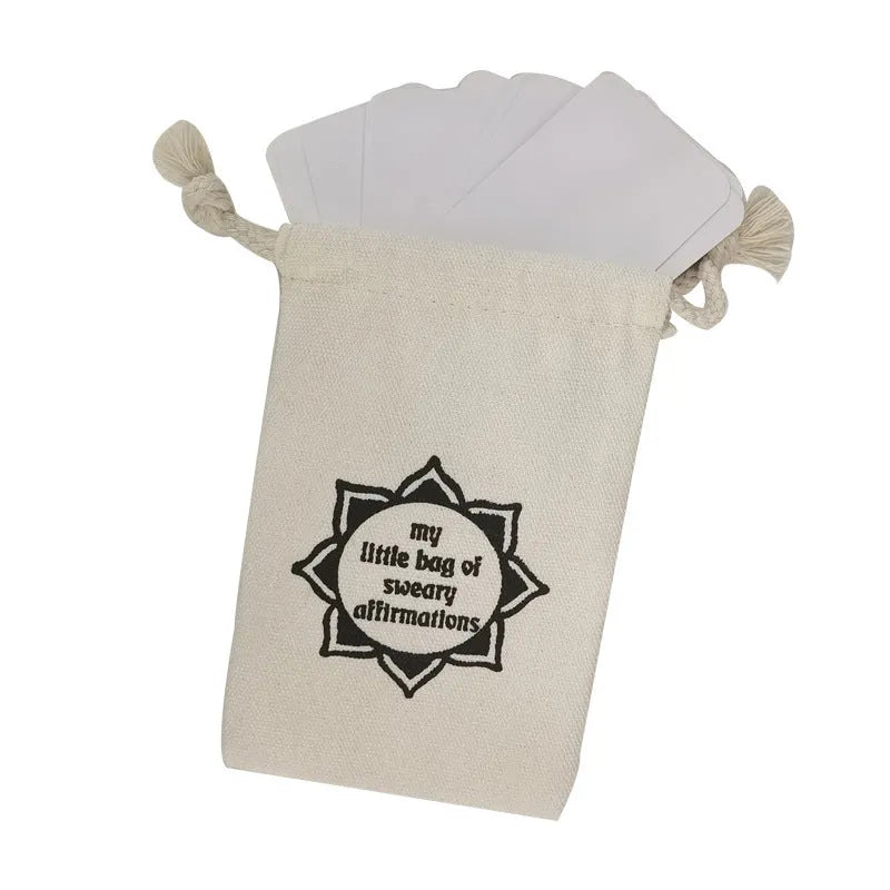 16 colourful affirmation cards with humorous messages in greeting card bag