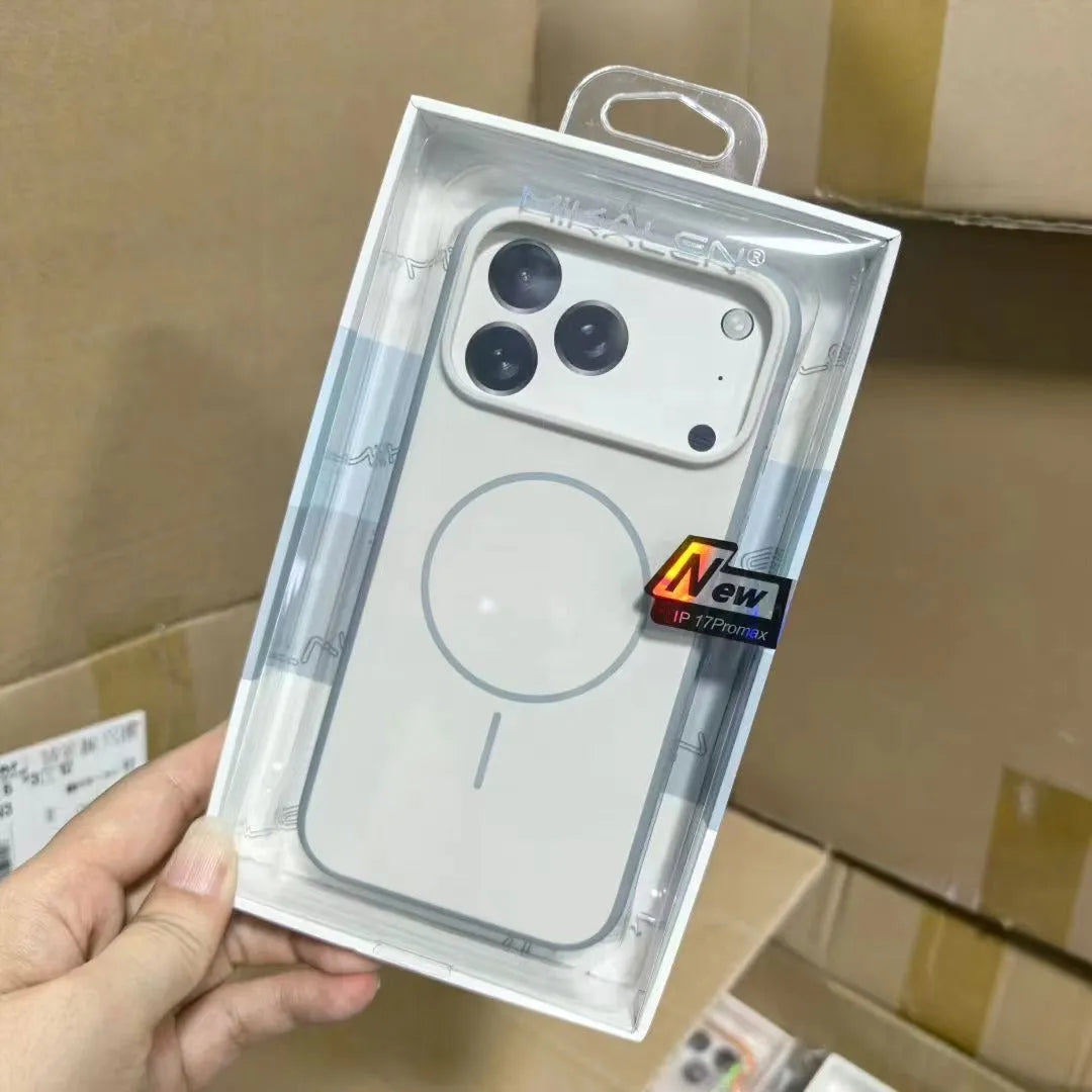 Two-tone magnetic suction AI photo button phone case for iPhone 16 and 17 series in several colour options