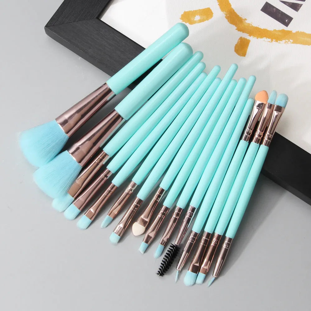 MAANGE 18-piece makeup brush set with fan-shaped contouring brushes