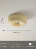 Cream-coloured American-style bedroom ceiling light fixture with three-colour lighting, shown in 30cm and 40cm size options.