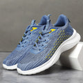 Lavender purple women's Flyknit running shoes with striped pattern and EVA sole.