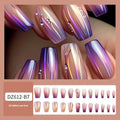 Magic colour asterism nail stickers with jelly gradient finish, 24 designs, short ballet length