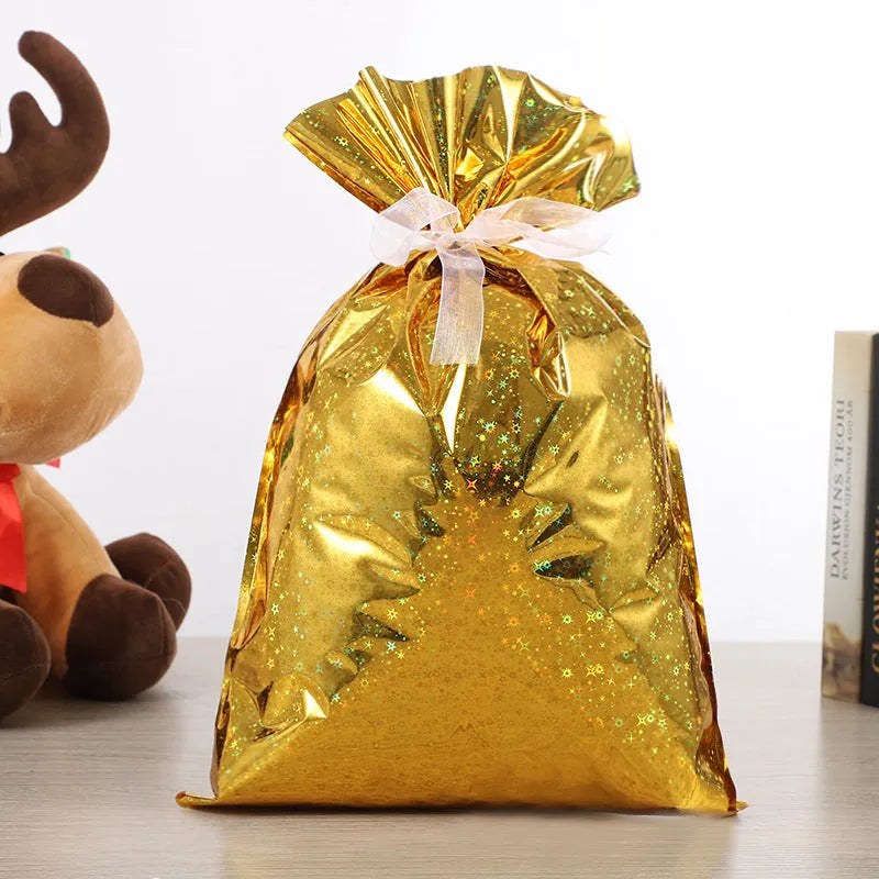 Christmas gift bag set in OPP film, multiple sizes from 24x32cm to 44x57cm with festive colours and set options