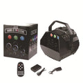 LED mini plastic small bubble machine with 15W rating, IP20 protection, 100-240V voltage, and US power supply