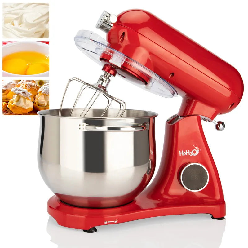Red SM-1522ML 1800W stand mixer with 8L stainless steel bowl and three mixing attachments