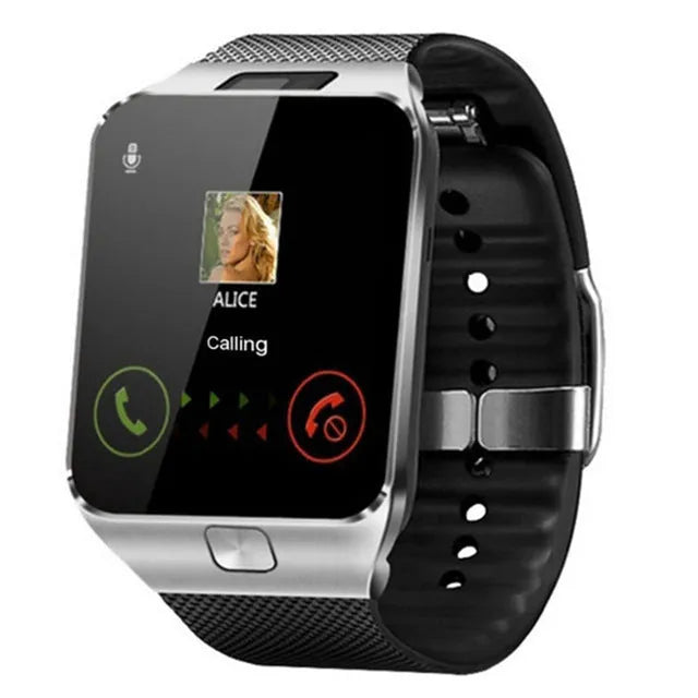 Smart watch with Bluetooth calling on wrist, showing 1.44-inch touch screen and adjustable strap
