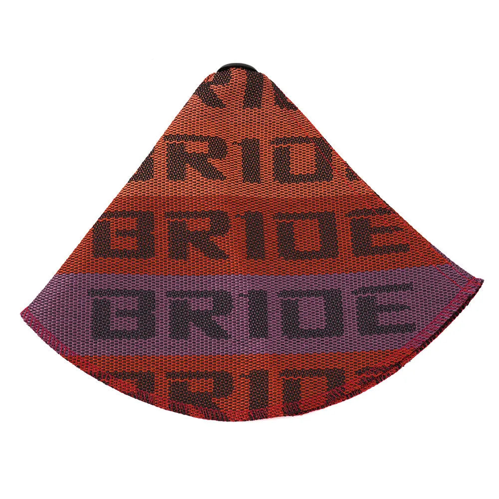 Canvas dust cover for Bride and Recaro bucket seats shown in black and red colour options.