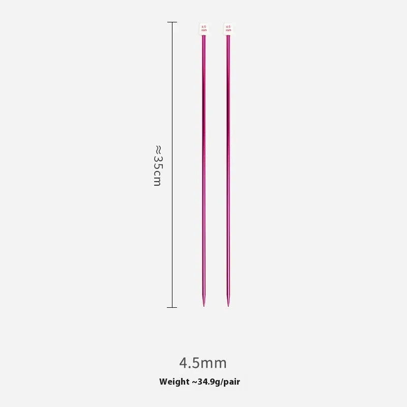 Set of lengthened crochet hooks with protective end caps in sizes from 2.0mm to 10.0mm.