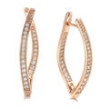 Geometric zircon drop earrings for women in H0493 colour with copper construction