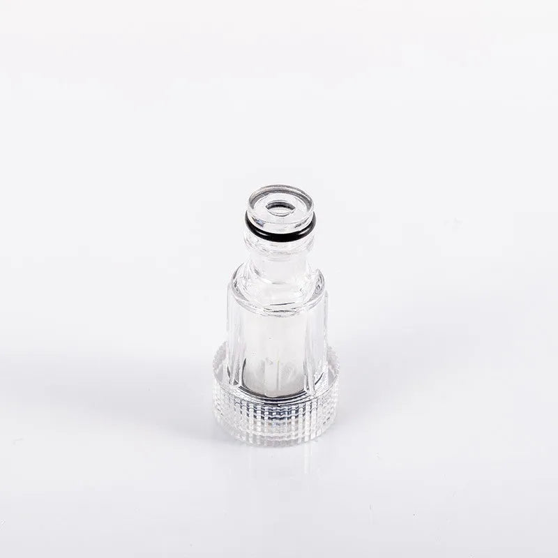 Transparent plastic inlet joint with filter screen for Karcher pressure washers