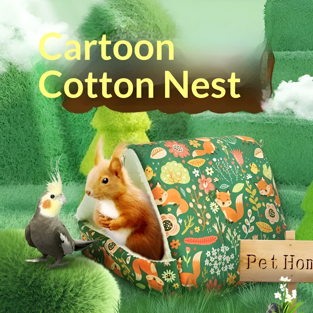 Warm small pet house in peach skin sponge for rabbits, guinea pigs, and hamsters, available in four sizes and ten colours
