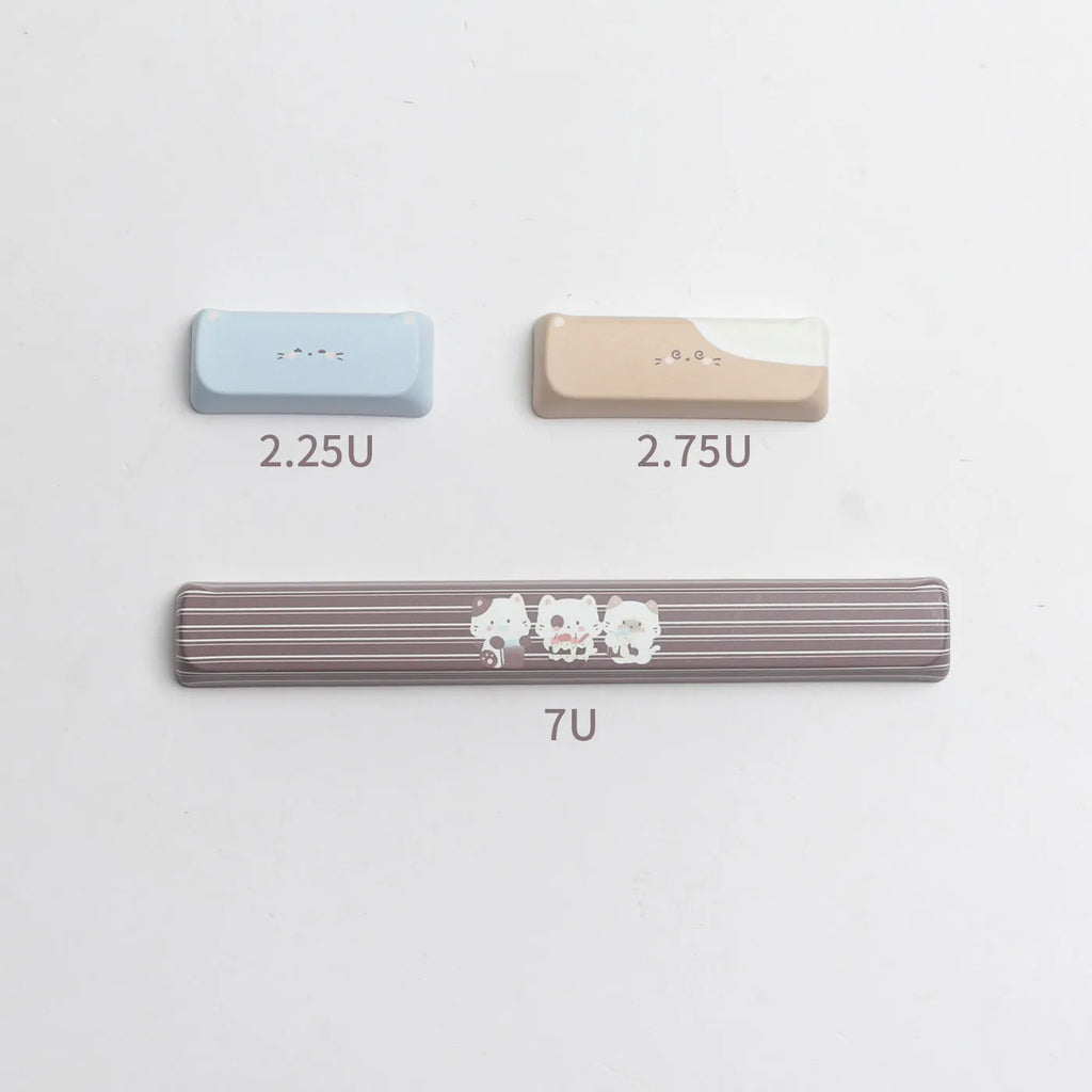 High Sea Salt Cat themed PBT keycap set for mechanical keyboards, showing detailed artwork on keys.