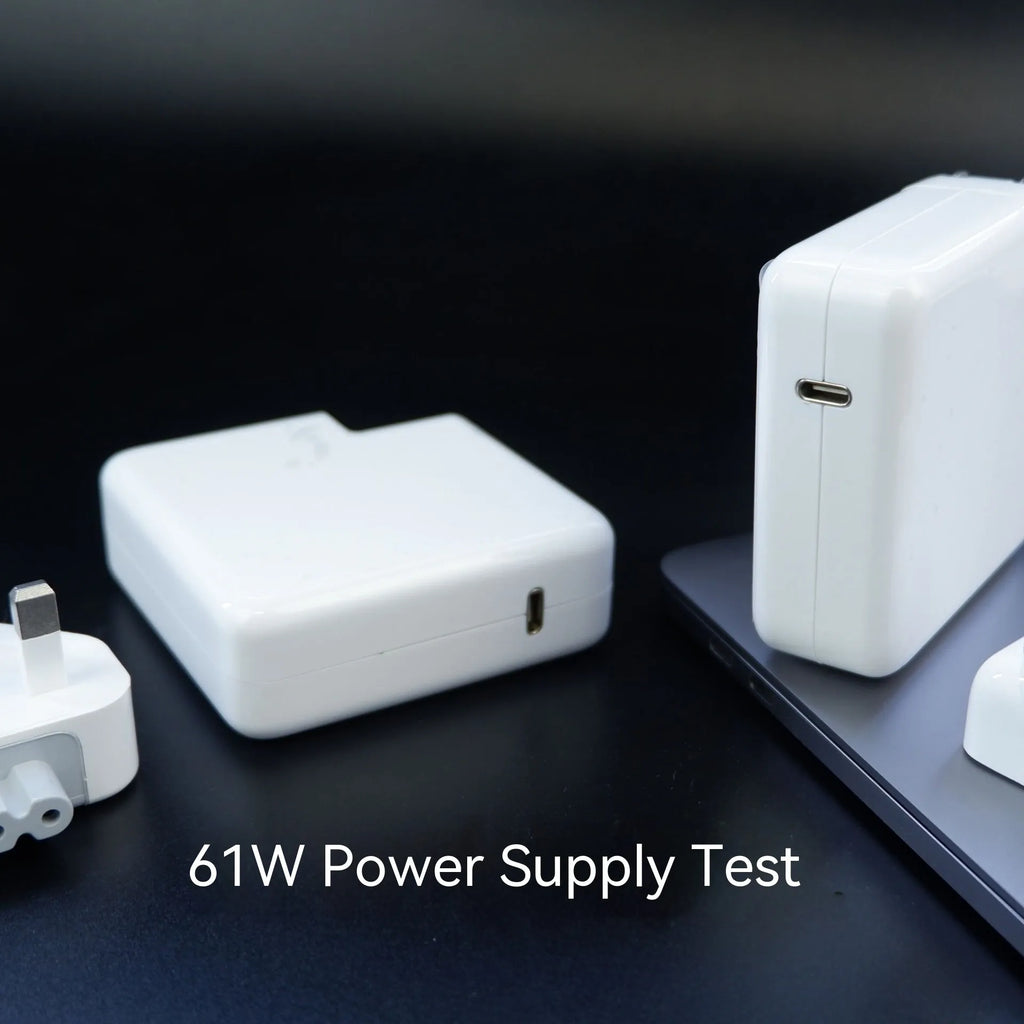 61W laptop power adapter charger with 2m C to C cable and multiple plug options