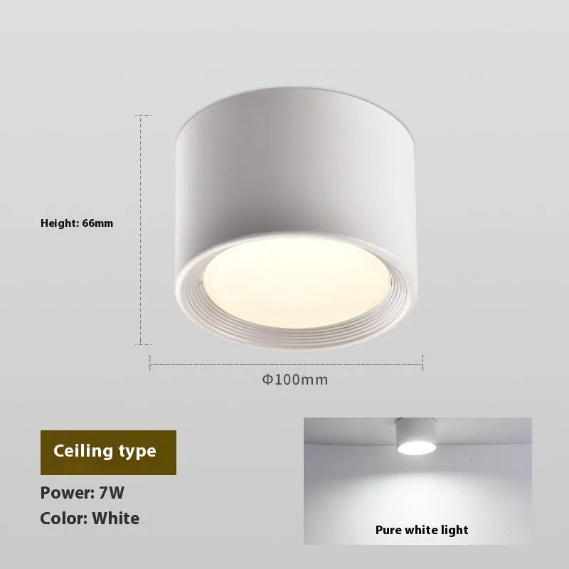 Bright ceiling spotlight aluminium plastic hallway lamp black finish 3W