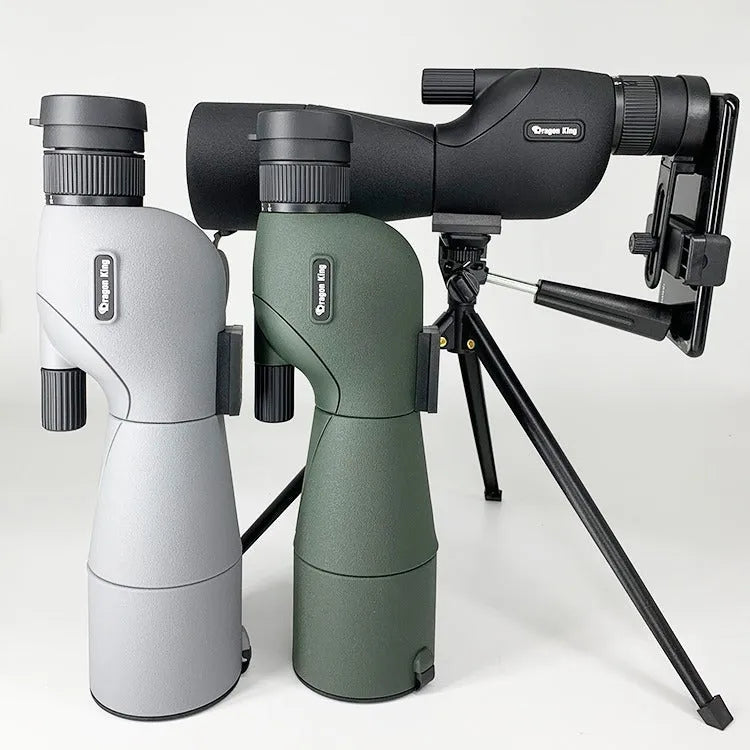 25-75X monocular telescope spotting scope, 500mm focal length, 60mm objective aperture, Black Green Grey