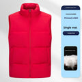 Men's soft shell down cotton work vest in red, black or deep purple blue, sizes L to 5XL