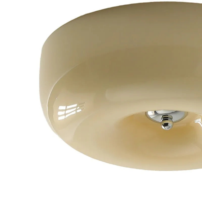 Cream-coloured American-style bedroom ceiling light fixture with three-colour lighting, shown in 30cm and 40cm size options.