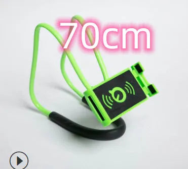 White plastic and foam 360-degree rotatable universal phone holder on a table.