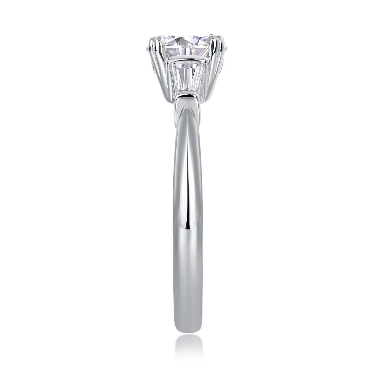 GODDNESS 1-carat moissanite wedding ring set in S925 silver with platinum plating, rose gold finish, gift box