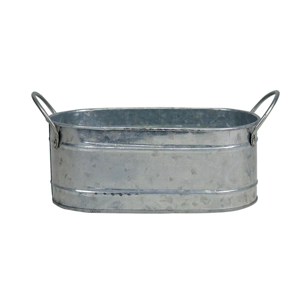 Iron desktop succulent flowerpot with drainage holes for small indoor plants