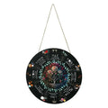 Large wooden decorative pendant with carved design, such as a black cat, rose, or owl, measuring 29.5 cm in diameter.
