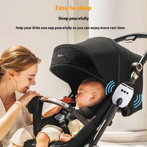 White baby sleep comforter device with Bluetooth connectivity measuring 12x9.3x8cm