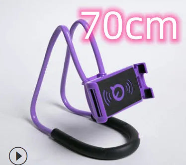 White plastic and foam 360-degree rotatable universal phone holder on a table.